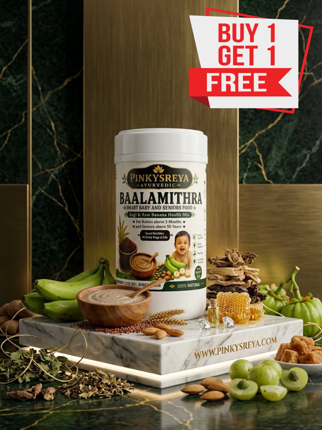 Balamithra – Ragi & Raw Banana Nutrition Mix (Babies & Seniors)