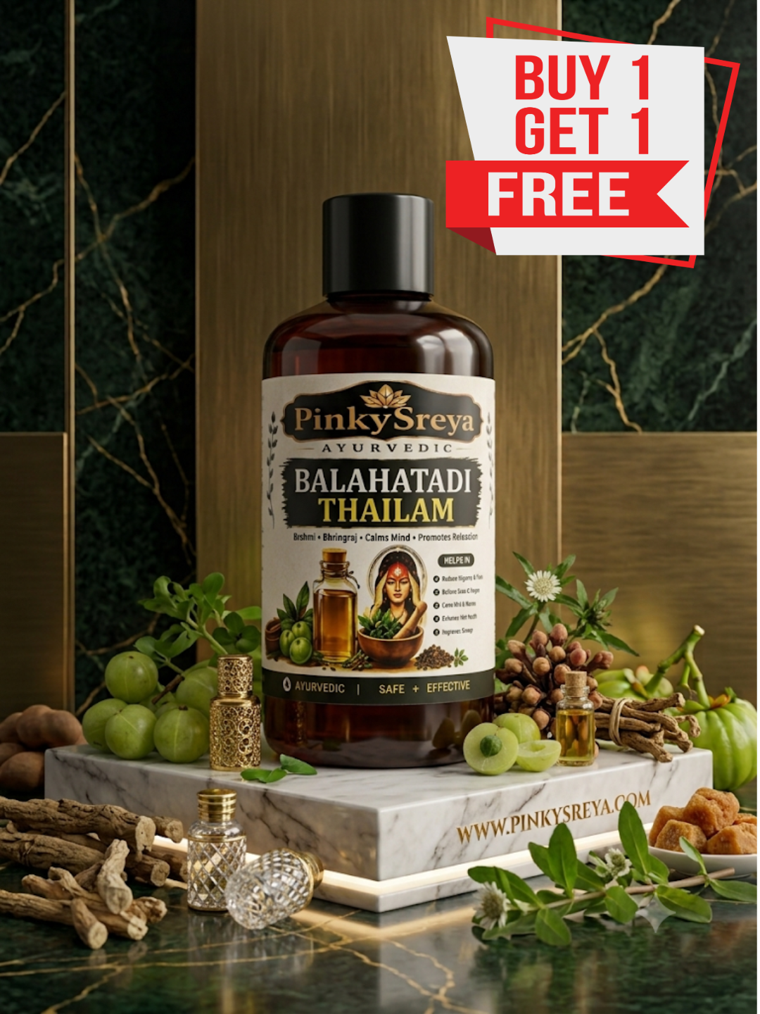 Balahatadi Thailam – Migraine, Headache & Stress Relief Oil
